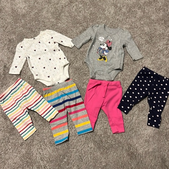 Baby girl GAP DISNEY Minnie Mouse onesies and pants - Picture 1 of 4